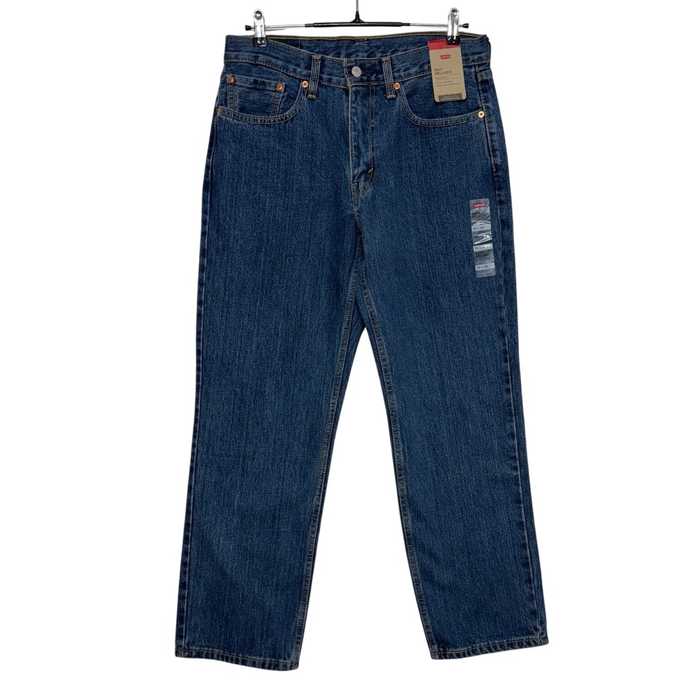 New Levis 550 Jeans Mens 32x30 Blue Relaxed Fit Straight Dark Wash Workwear